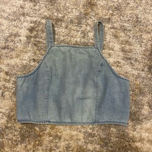 american eagle denim cropped tank NWT